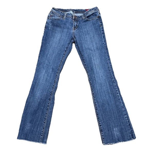 Seven7 Jeans Flare Low Rise Y2k Western Cowgirl Rodeo Womens 32 26X28 Festival - Picture 1 of 7